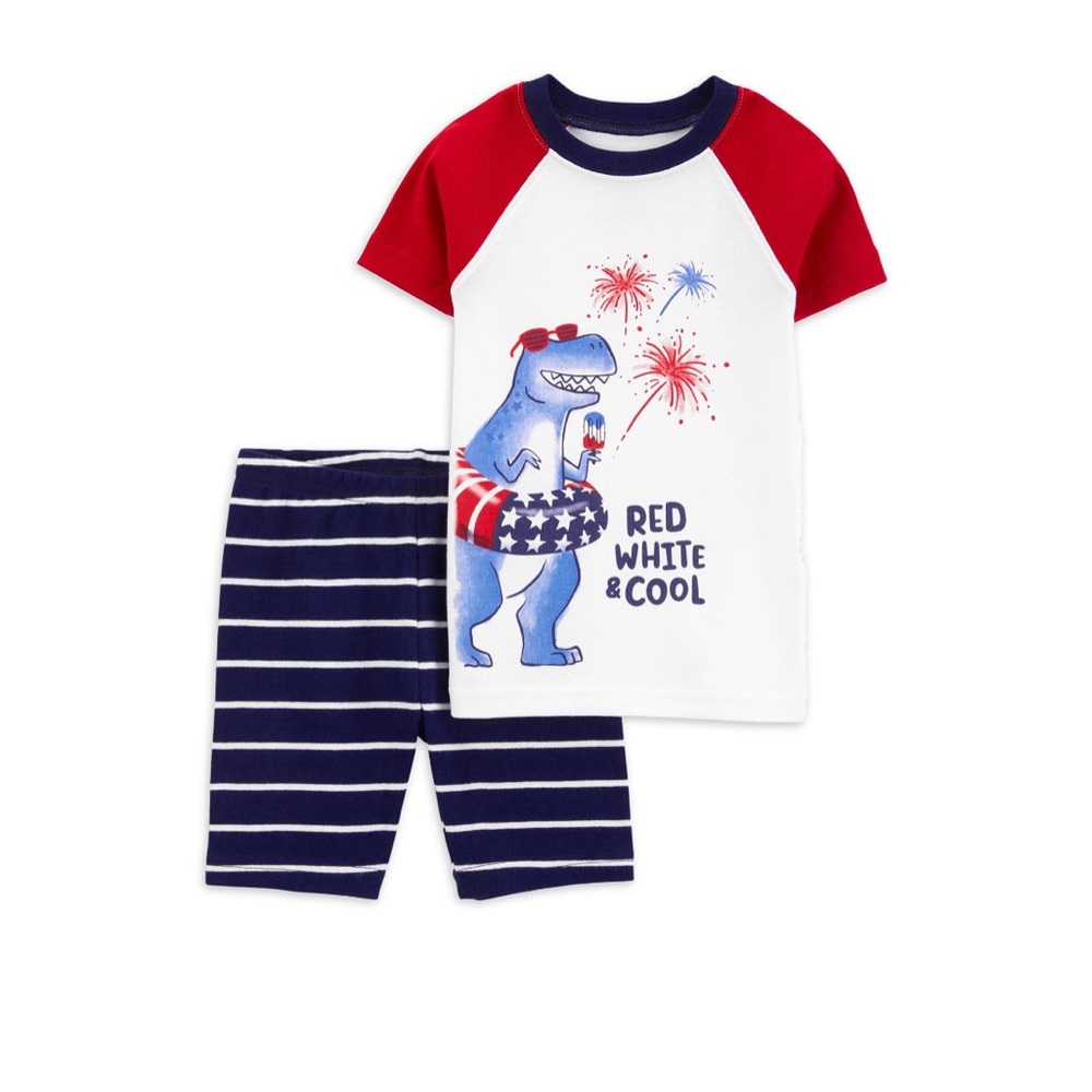276. Carters Child of Mine Toddler Boy Dino Top and Shorts Pajama set of 2 piece